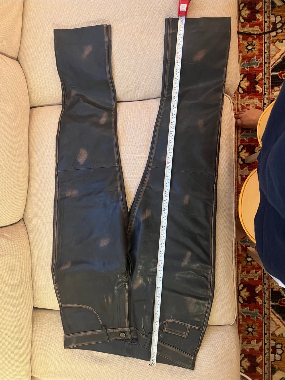 Men’s 100% Genuine Dark Brown Leather Pants - Picture 10 of 11